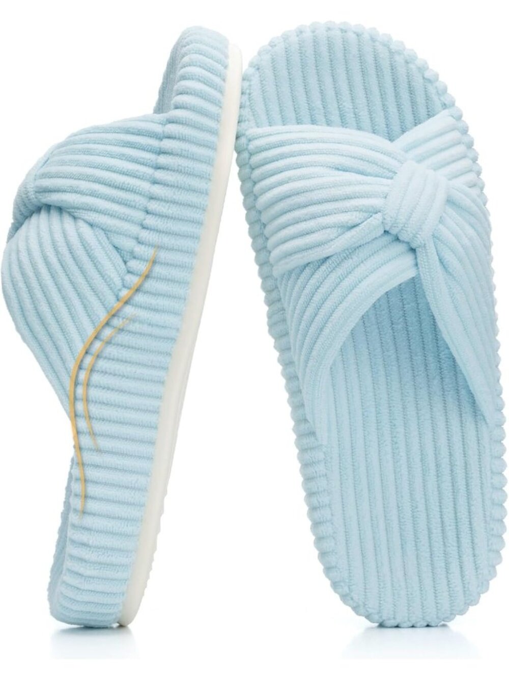 Women's Blue Orthopaedic Arch Support Slippers Memory Foam House Casual